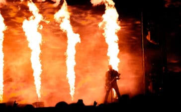 Metallica on stage during the 2025 Australian tour