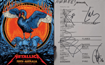 Metallica poster and setlist perth