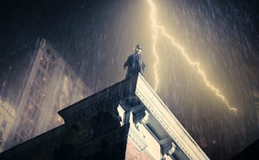 “The Spider” (Nicolas Cage) in a scene from Prime Video’s Spider-Noir (Courtesy of Prime Video)