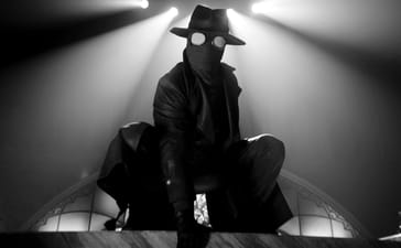 “The Spider” (Nicolas Cage) in a scene from Prime Video’s Spider-Noir (Courtesy of Prime Video)