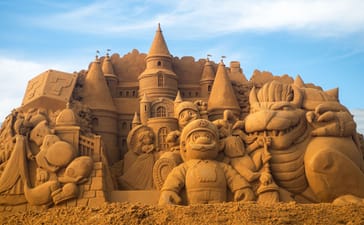 Super Mario sand sculpture Frankston