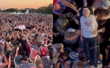 Grandma crowd surfing world record