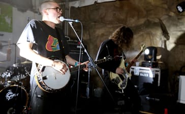 Show Me The Body’s Jay Cashwan performing live on vocals and banjo at SXSW 2016 in Austin, Texas