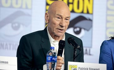 Patrick Stewart speaking at the Star Trek Picard panel during San Diego Comic-Con in 2019