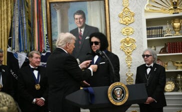 President Trump | Gene Simmons - Photo by Brendan SMIALOWSKI / AFP via Getty Images)