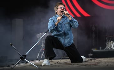 Rou Reynolds of Enter Shikari performing at Leeds Festival 2025