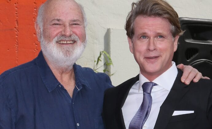 HOLLYWOOD, CA - APRIL 07: Director Rob Reiner (L) and actor Cary Elwes attend the 2017 TCM Classic Film Festival Carl Reiner and Rob Reiner Hand and Footprint Ceremony at TCL Chinese Theatre IMAX on April 7, 2017 in Hollywood, California. (Photo by David Livingston/Getty Images)