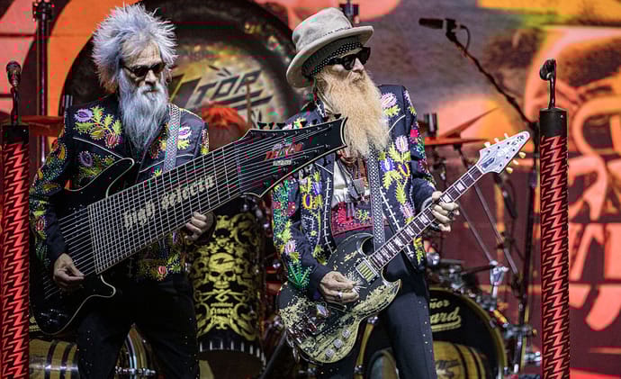 Elwood Francis (L) and Billy Gibbons of ZZ Top | Photo by Daniel Knighton (Getty Images)