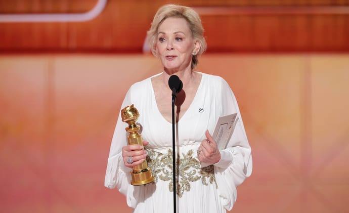 Jean Smart at the 83rd Annual Golden Globes held at The Beverly Hilton on January 11, 2026 in Beverly Hills, California. (Photo by Rich Polk/2026GG/Penske Media via Getty Images)