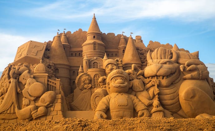 Super Mario sand sculpture Frankston