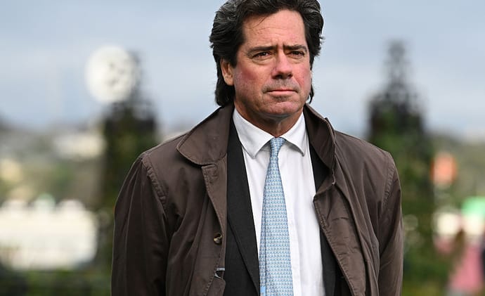 Tabcorp CEO Gillon McLachlan at Flemington Racecourse, Melbourne, on 3 October 2026