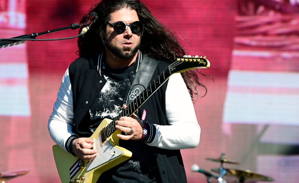 Claudio Sanchez of Coheed and Cambria performs during the 2024 When We Were Young Music Festival at the Las Vegas Festival