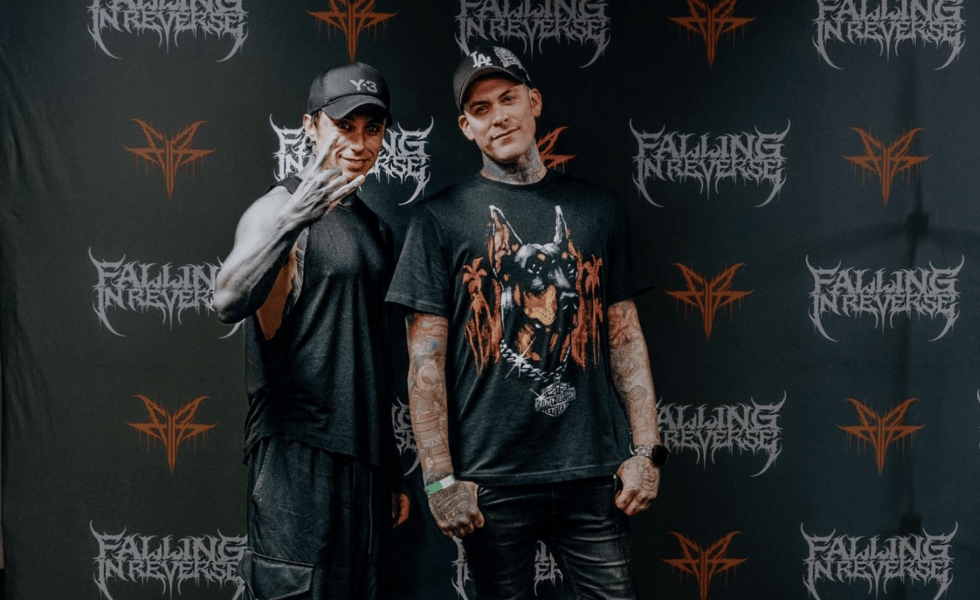 Mayor Matthew Garwood poses with Ronnie Radke