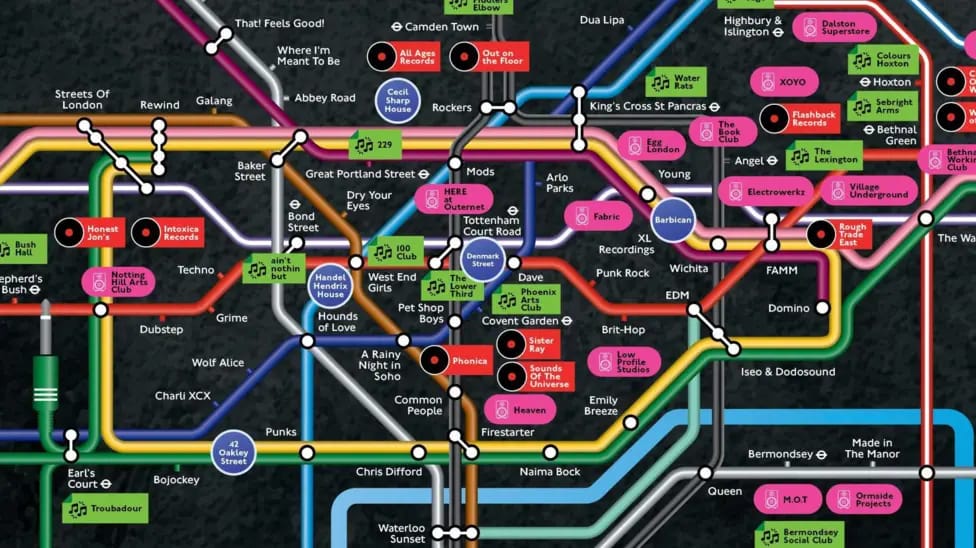 London’s Tube Map Just Got Rewired to Celebrate the City’s Grassroots Music Scene
