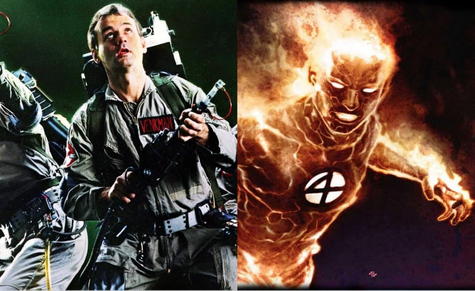 The Fantastic Four: Bill Murray and the Human Torch Image: Sony/Disney
