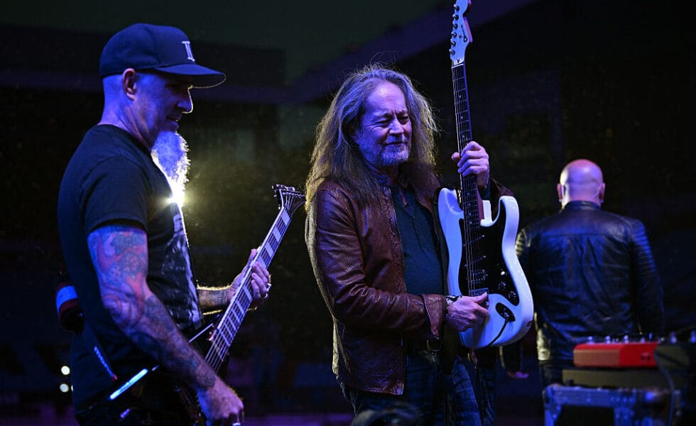 Member of US rock band Anthrax, Scott Ian (L) and former Ozzy Osbourne guitarist Jake E. Lee (R) (Getty Images)