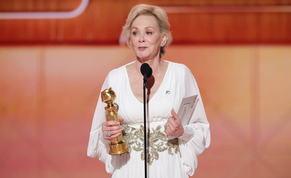 Jean Smart at the 83rd Annual Golden Globes held at The Beverly Hilton on January 11, 2026 in Beverly Hills, California. (Photo by Rich Polk/2026GG/Penske Media via Getty Images)