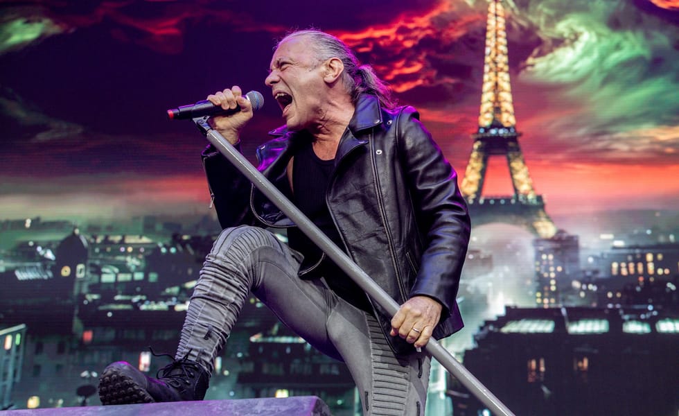 PAIN - JULY 05: The band Iron Maiden during their performance at the Metropolitano Stadium, on July 5, 2025, in Madrid, Spain. Iron Maiden, pioneers of heavy metal since 1975, have sold more than 100 million records and marked generations with anthems such as "The Number of the Beast" and "Run to the Hills". Their concert today in Madrid celebrates 50 years of history and record-breaking audiences, consolidating their legendary status. (Photo By Ricardo Rubio/Europa Press via Getty Images)