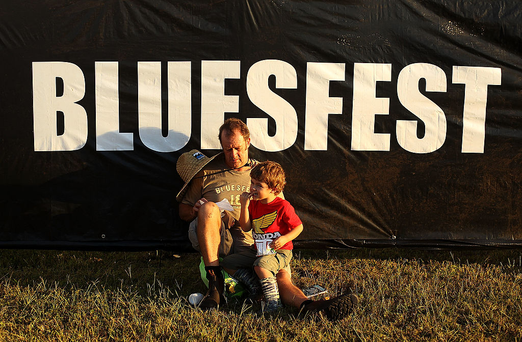 A man and child at Bluesfest