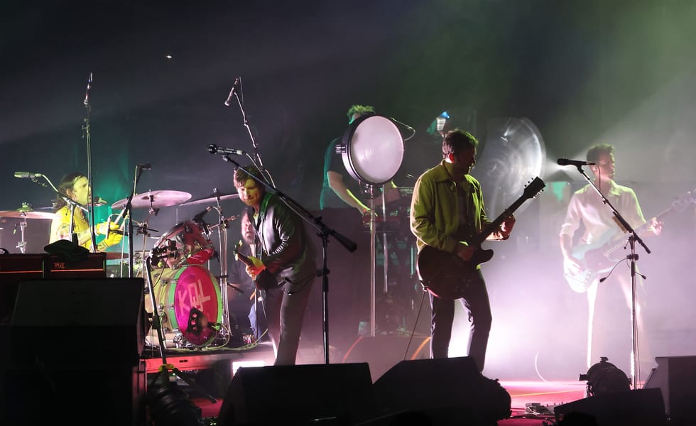 Kings Of Leon performing onstage at The O2 Arena in London in July 2022.
