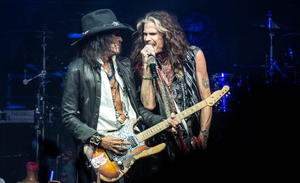 Steven Tyler sings alongside Joe Perry as Aerosmith perform in Philadelphia in September 2023