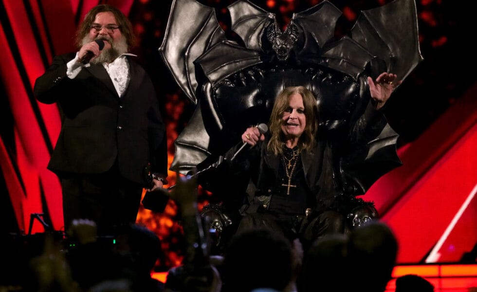 Jack Black and Ozzy Osbourne at Rock and Roll Hall of Fame Induction (Photo by Jeff Kravitz/FilmMagic)