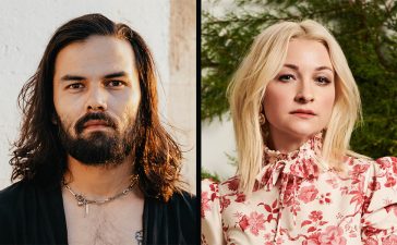 Composite image featuring left to right Northlane vocalist Marcus Bridge and singer Kate Miller Heidke