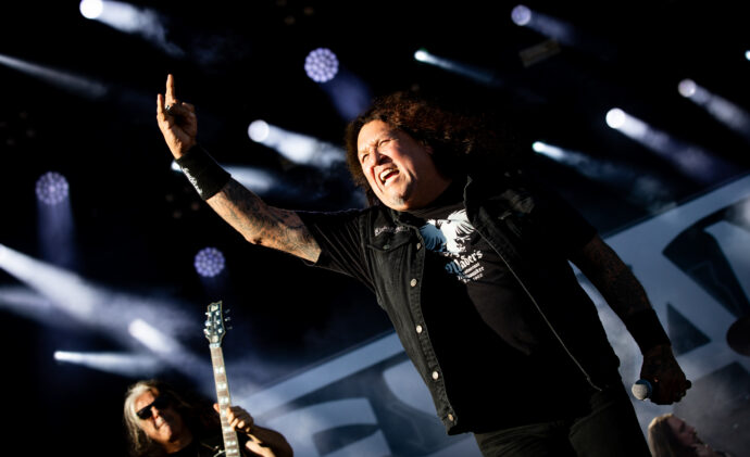 Chuck Billy of Testament performs at Alcatraz Metal Fest