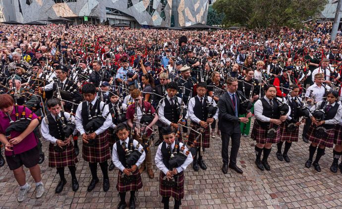 Melbourne Bagpipers Break World Record With AC/DC Cover