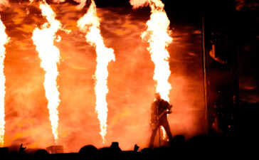 Metallica on stage during the 2025 Australian tour