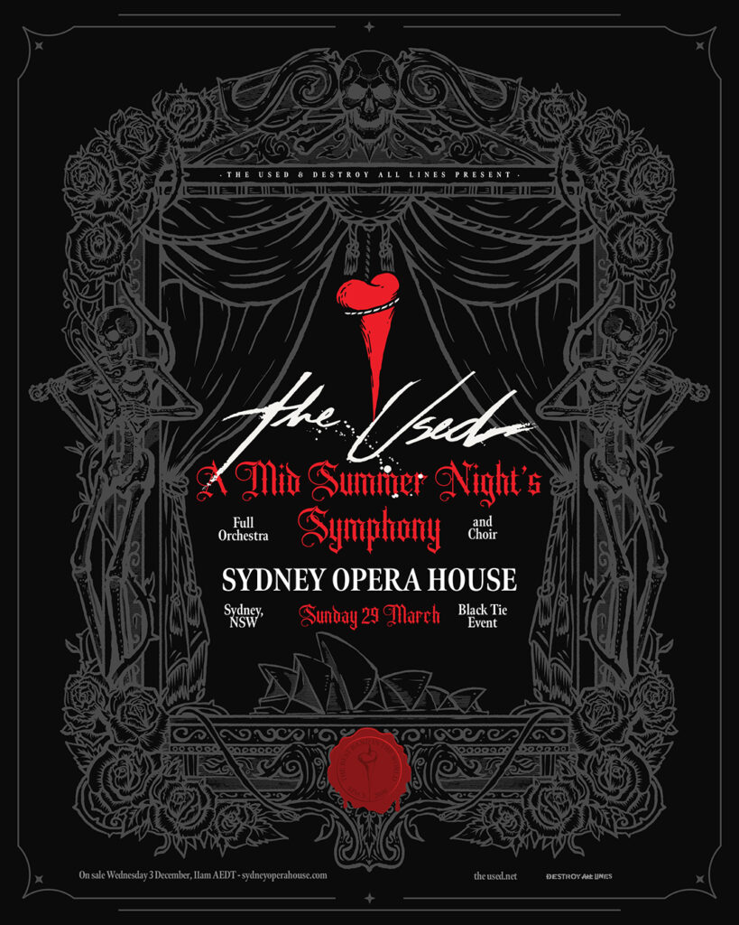 The Used Announce A Midsummer Night's Symphony Sydney Opera House Show