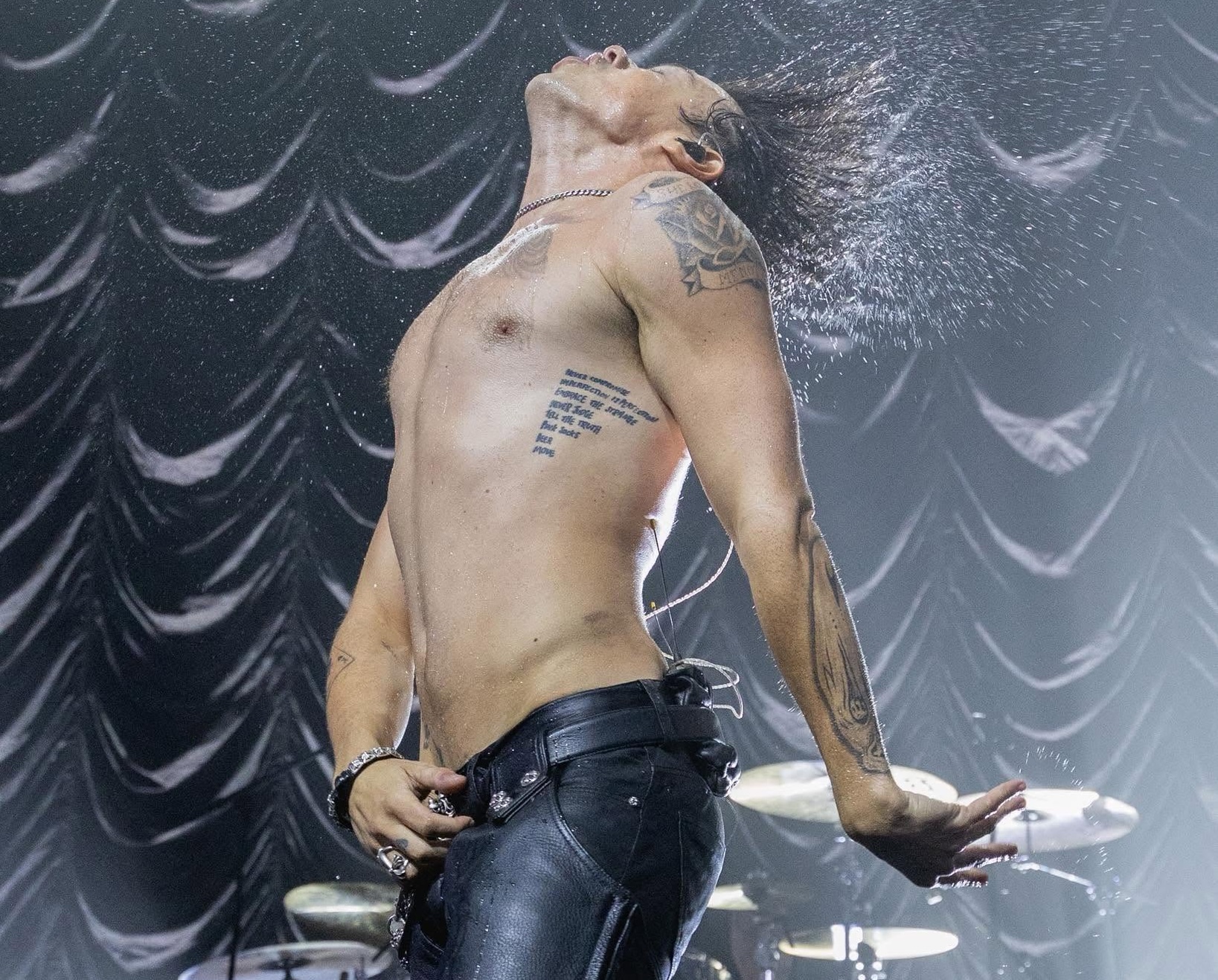 Yungblud performing during his later global rock era