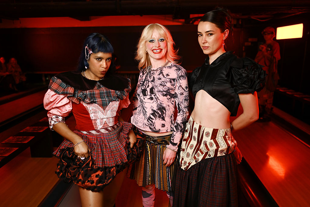 Ecca Vandal, Amy Taylor of Amyl and the Sniffers and Janet Planet of Confidence Man at the Chopova Lowena show during London Fashion Week on September 19, 2026.