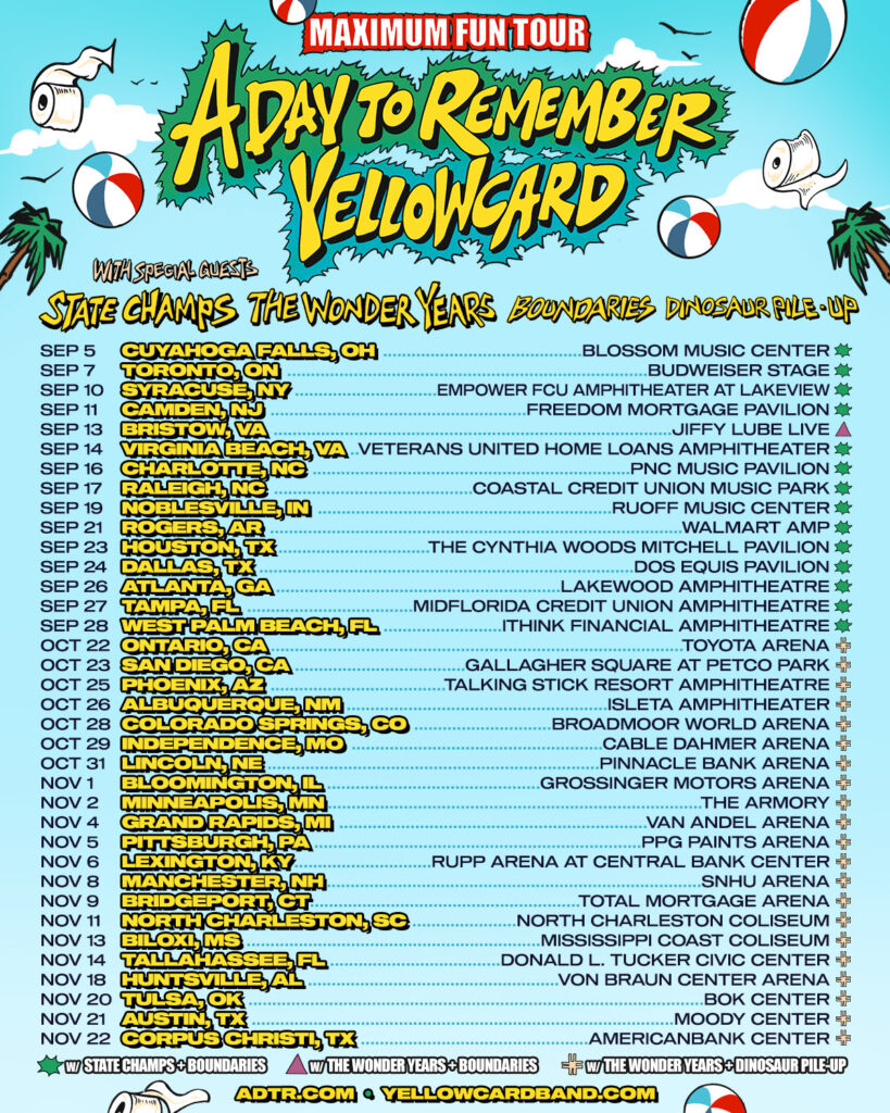 A Day To Remember - Yellowcard 2025 Tour Dates